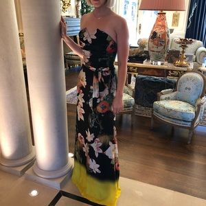 Floral Ted Baker Strapless Gown